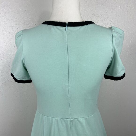 Every Body Every Wear Dress Women Small Green Ringer Stretch Short Sleeve Cotton - Picture 12 of 14